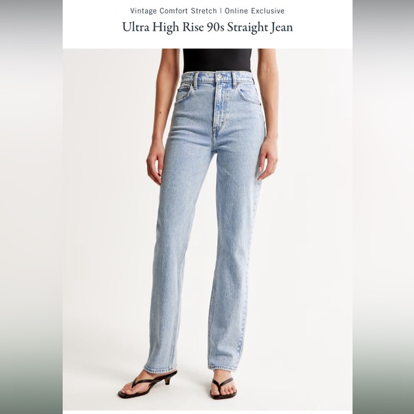 Abercrombie & Fitch Denim - Abercrombie & Fitch Straight Leg Jeans - Light Blue